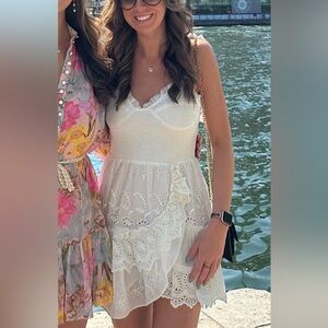 Love Shack Fancy White Mini Sundress